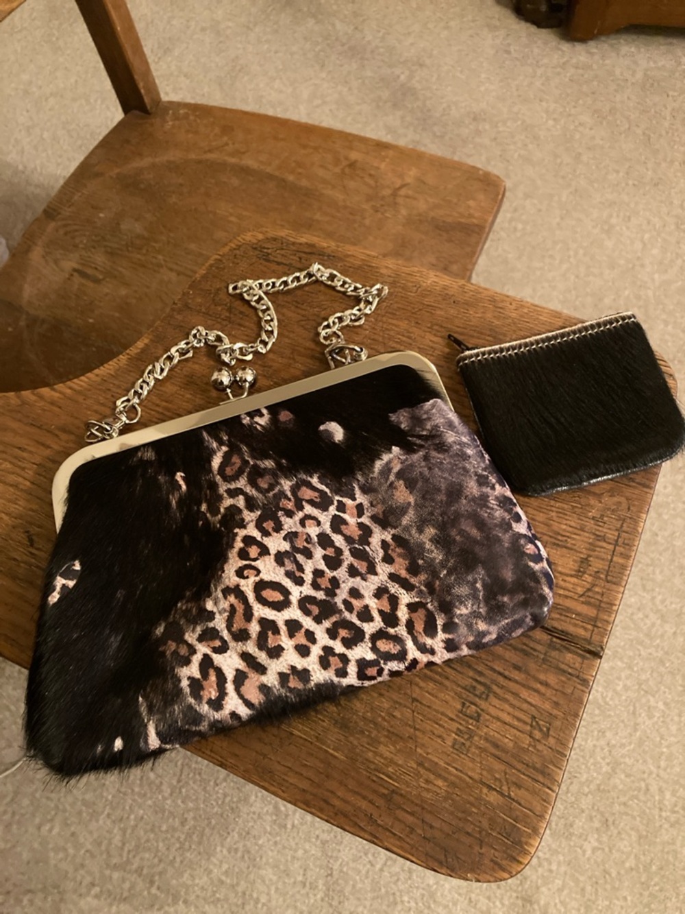 L3 Designs Leather/HOH Small Granny Kiss-Lock Bag & Holy Cow Couture Bundle
